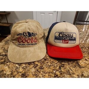 Coors Corduroy And Coors Banquet Trucker Hat Bundle